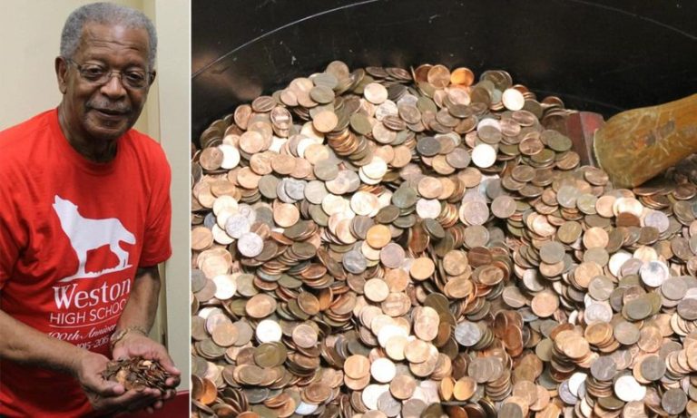 A man accumulates pennies for 45 years, leaving bank staff speechless when he cashes in.