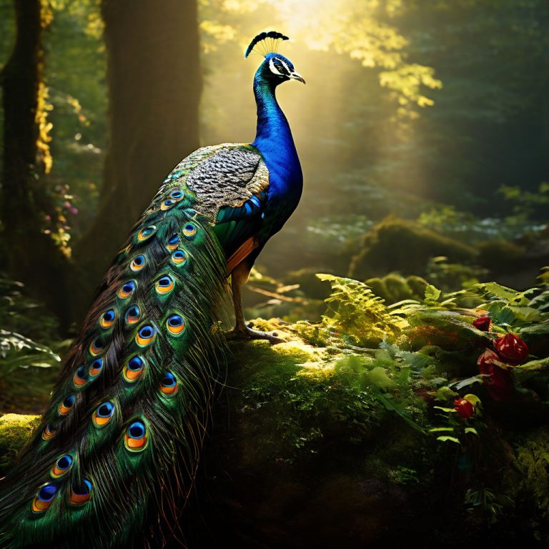 Peacock’s majestic splendor reveals nature’s beauty